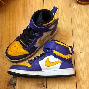 Jordan Kids Sneakers - Purple, Yellow, and White